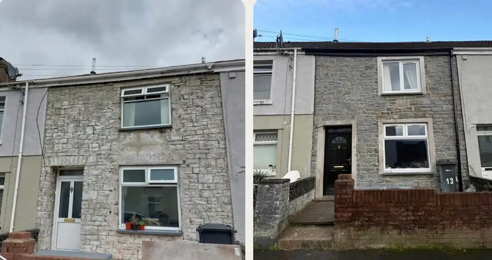 Stone facade restoration after cement render removal