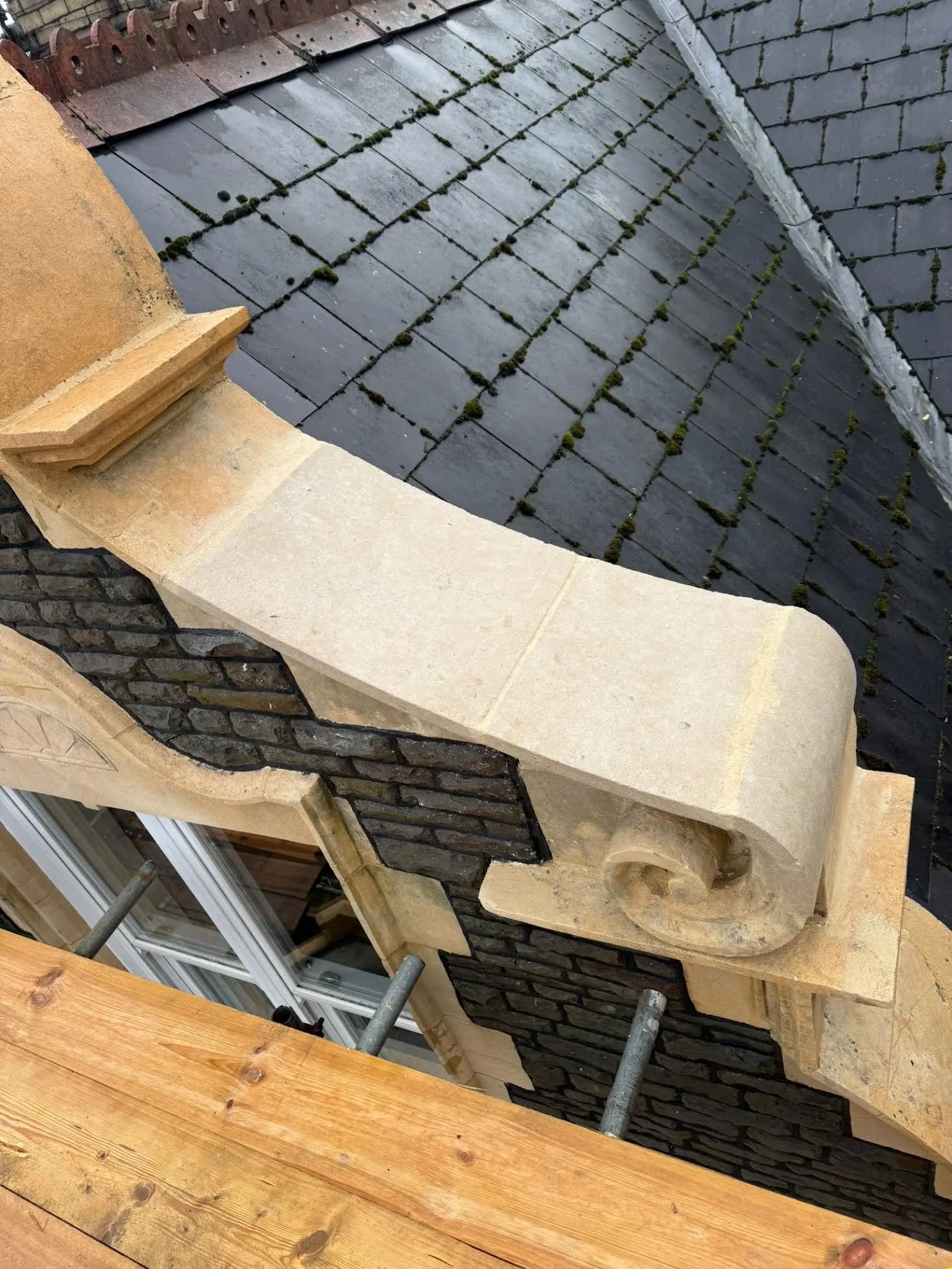 After: Roof stone expertly repaired and replaced